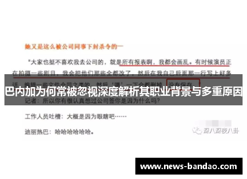巴内加为何常被忽视深度解析其职业背景与多重原因